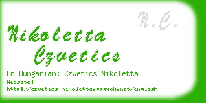 nikoletta czvetics business card